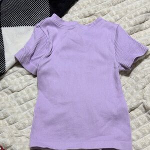 Old Navy Lilac Ribbed Short Sleeve Top